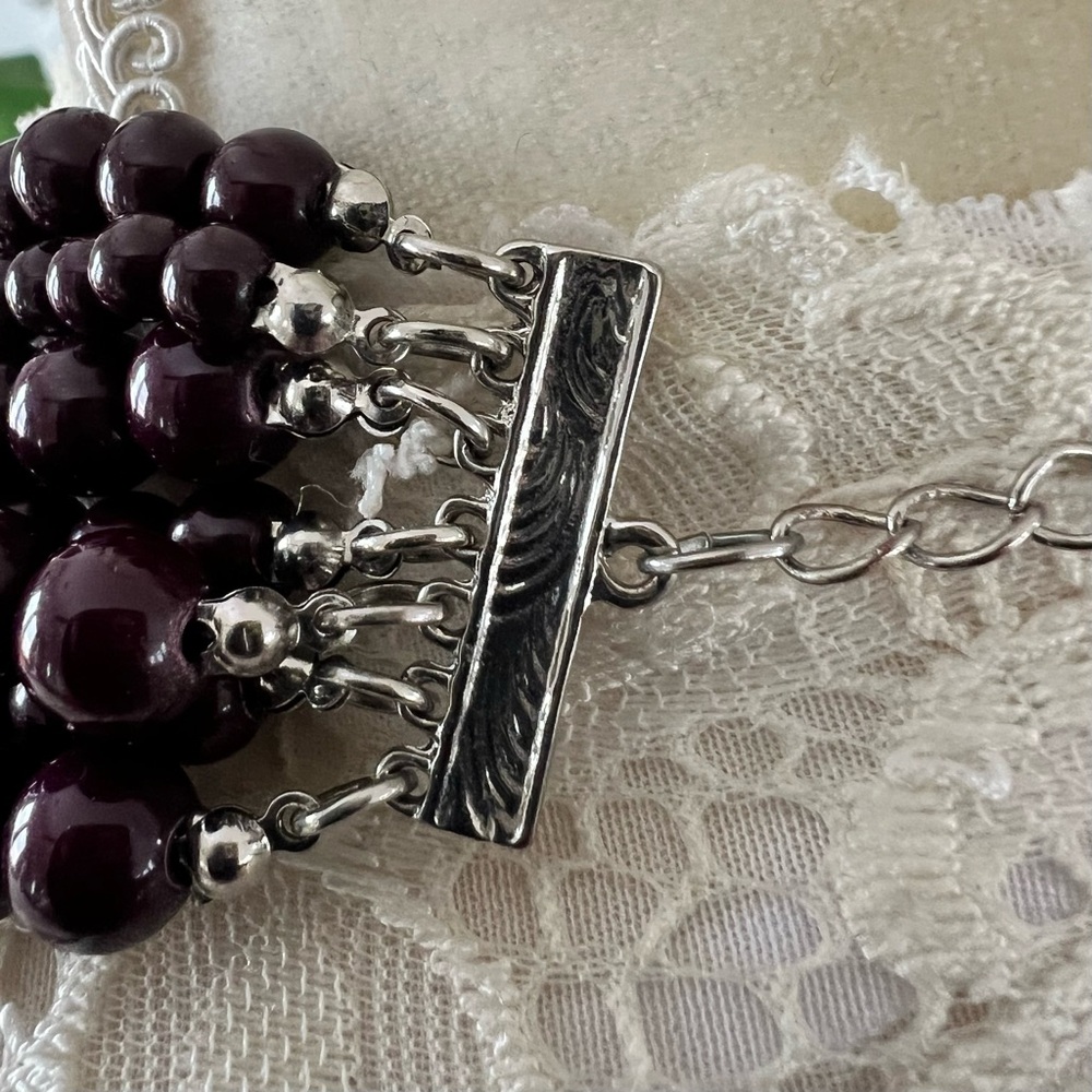 Charming Charlie Elegant Purple Multi Strand Beaded Necklace - Picture 5 of 9